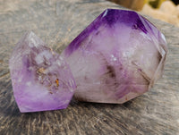 Polished Window Amethyst Quartz Point x 2 From Akansobe, Madagascar