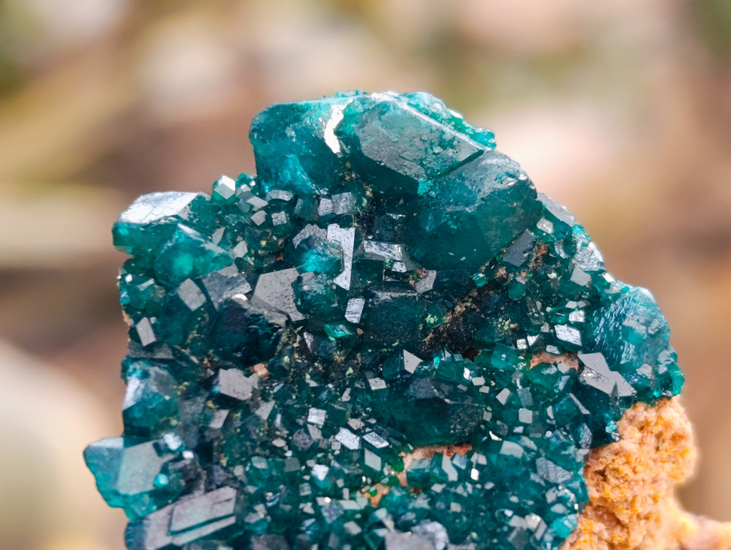 Natural Dioptase On Dolomite Specimens x 3 From Mashamba West Mine, Congo - Toprock Gemstones and Minerals 