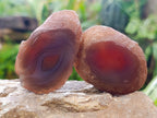Polished On One Side Red Sashe River Agate Nodules x 24 From Zimbabwe - Toprock Gemstones and Minerals 
