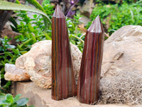 Polished Banded Tiger Iron Towers x 2 From Northern Cape, South Africa