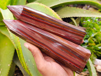 Polished Banded Tiger Iron Towers x 2 From Northern Cape, South Africa