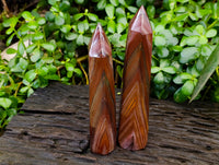 Polished Banded Tiger Iron Towers x 2 From Northern Cape, South Africa