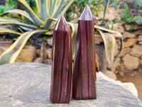 Polished Banded Tiger Iron Towers x 2 From Northern Cape, South Africa