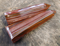 Polished Banded Tiger Iron Towers x 2 From Northern Cape, South Africa