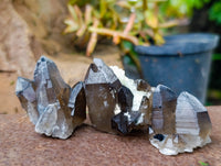 Natural Smokey Quartz Clusters with Hyalite and Tourmaline x 35 From Erongo, Namibia