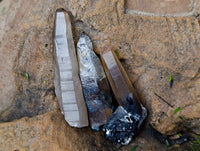 Natural Smokey Quartz Clusters with Hyalite and Tourmaline x 35 From Erongo, Namibia