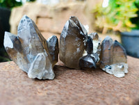 Natural Smokey Quartz Clusters with Hyalite and Tourmaline x 35 From Erongo, Namibia