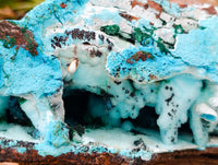 Natural Museum Chrysocolla Specimen with Malachite Stalagmites x 1 From Congo