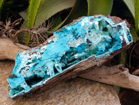 Natural Museum Chrysocolla Specimen with Malachite Stalagmites x 1 From Congo