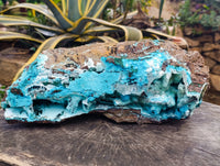 Natural Museum Chrysocolla Specimen with Malachite Stalagmites x 1 From Congo