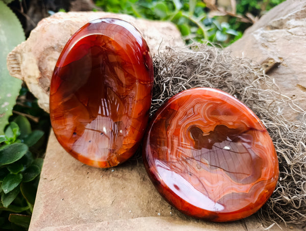 Polished Carnelian Bowls x 3 From Madagascar