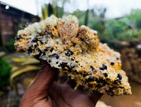 Natural Hyalite Opal Specimens with Black Tourmaline x 1 From Erongo, Namibia