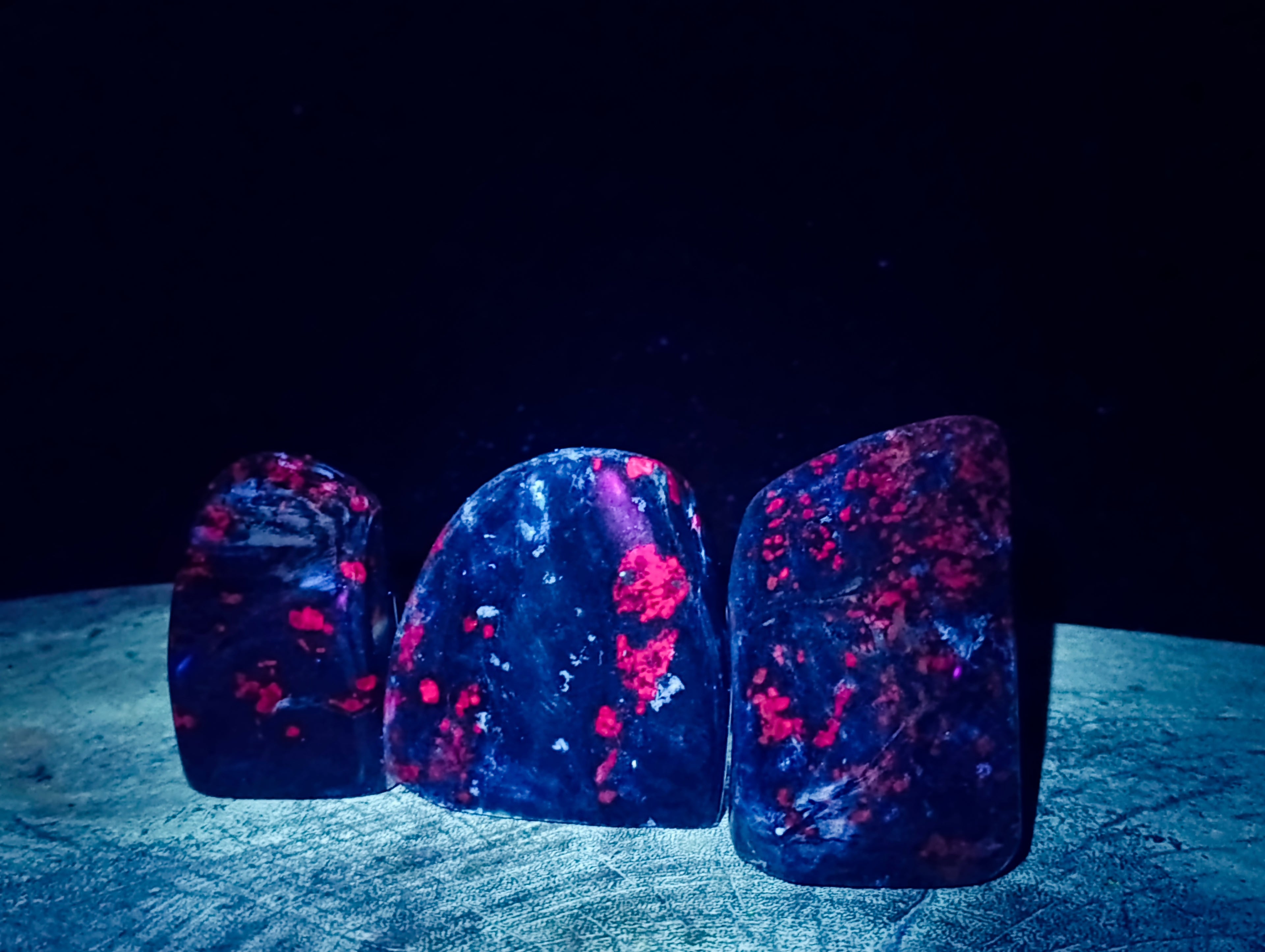 Polished Ruby Corundum In Chrome Verdite Standing Free Forms x 3 From Zimbabwe - Toprock Gemstones and Minerals 