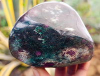 Polished Ruby Corundum In Chrome Verdite Standing Free Forms x 3 From Zimbabwe - Toprock Gemstones and Minerals 