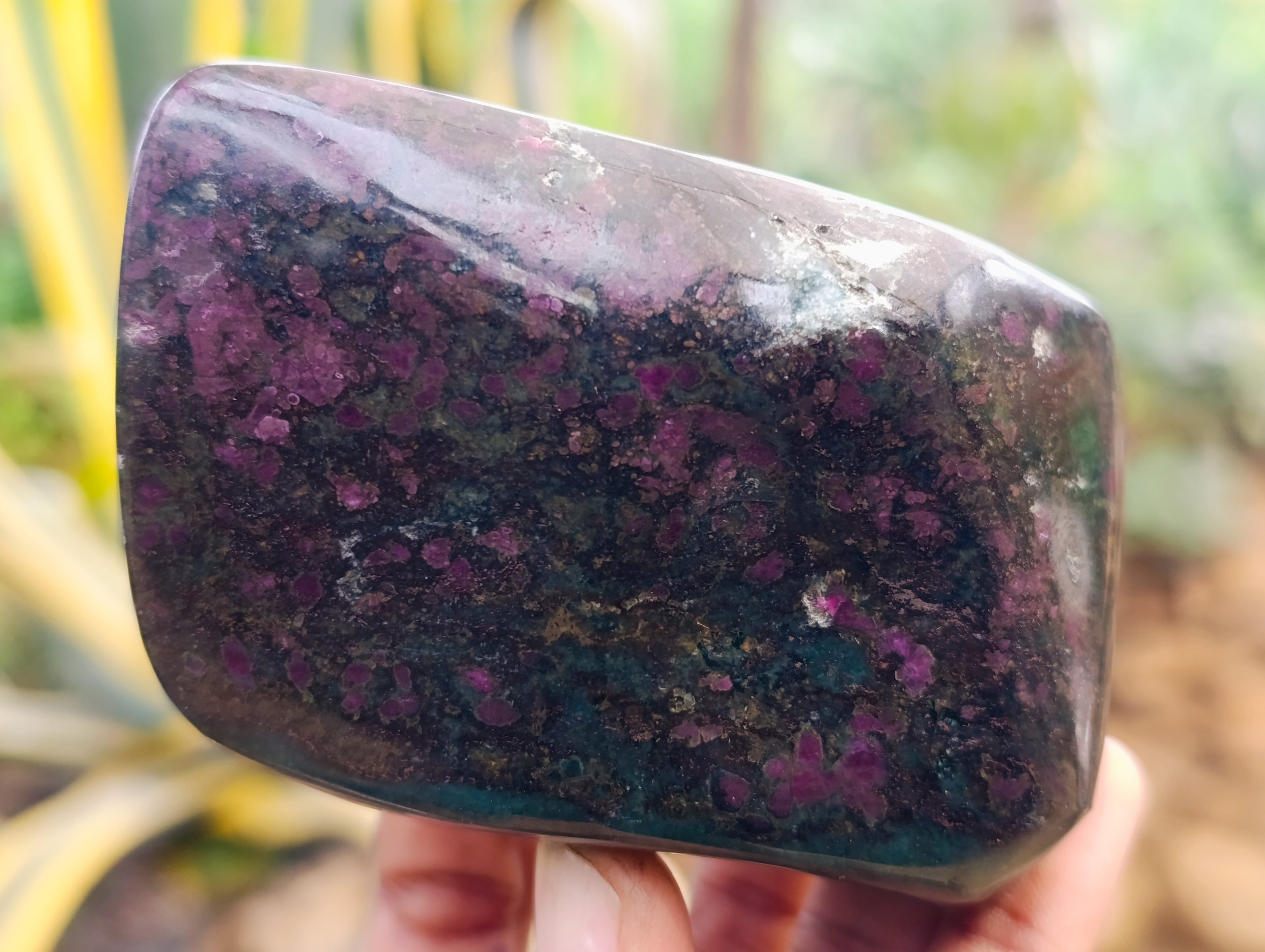 Polished Ruby Corundum In Chrome Verdite Standing Free Forms x 3 From Zimbabwe - Toprock Gemstones and Minerals 