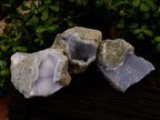 Natural Blue Lace Agate Geode Specimens x 3 From Nsanje, Malawi - Toprock Gemstones and Minerals 