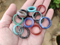 Polished Mix of Selected Stone Rings x 70 From Southern Africa