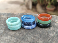 Polished Mix of Selected Stone Rings x 70 From Southern Africa