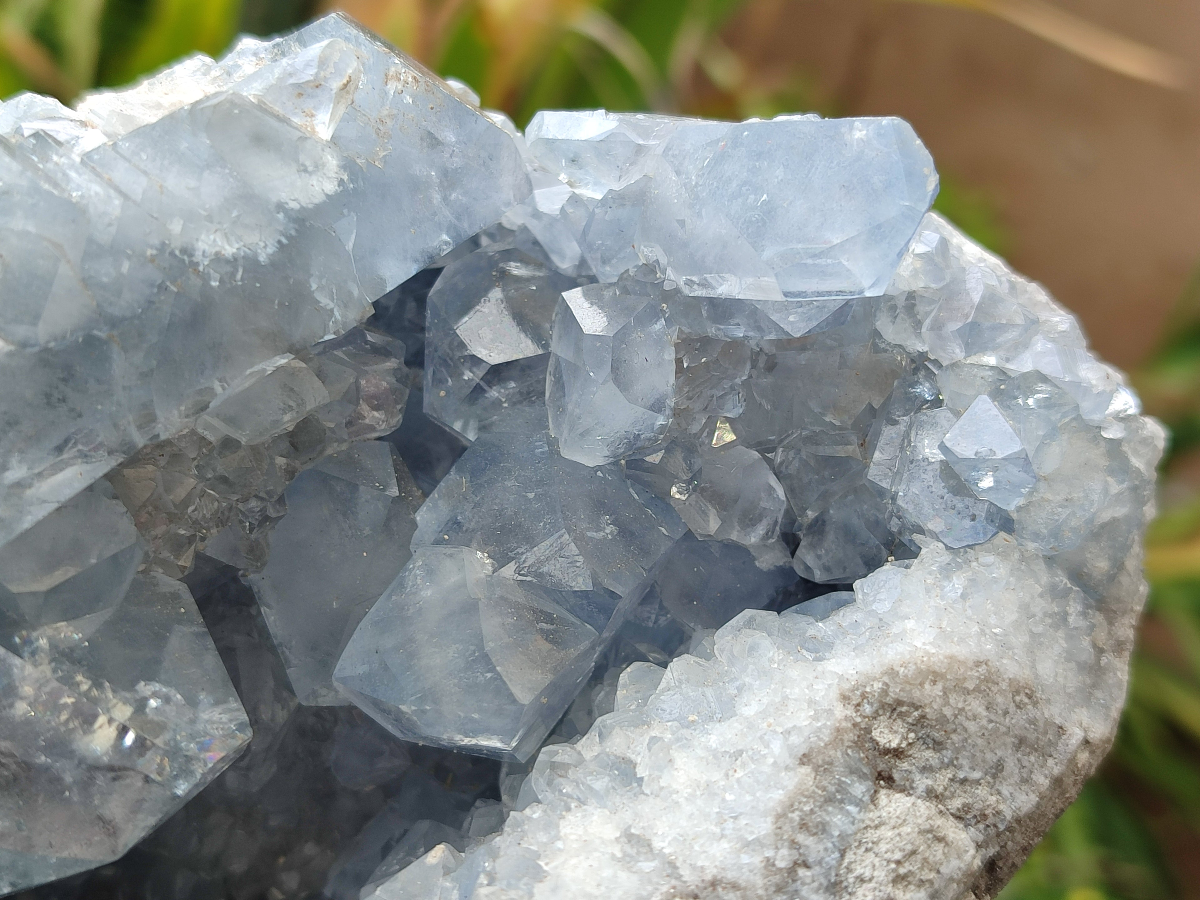 Natural Celestite Geode Specimens x 1 From Sakoany, Madagascar - Toprock Gemstones and Minerals 