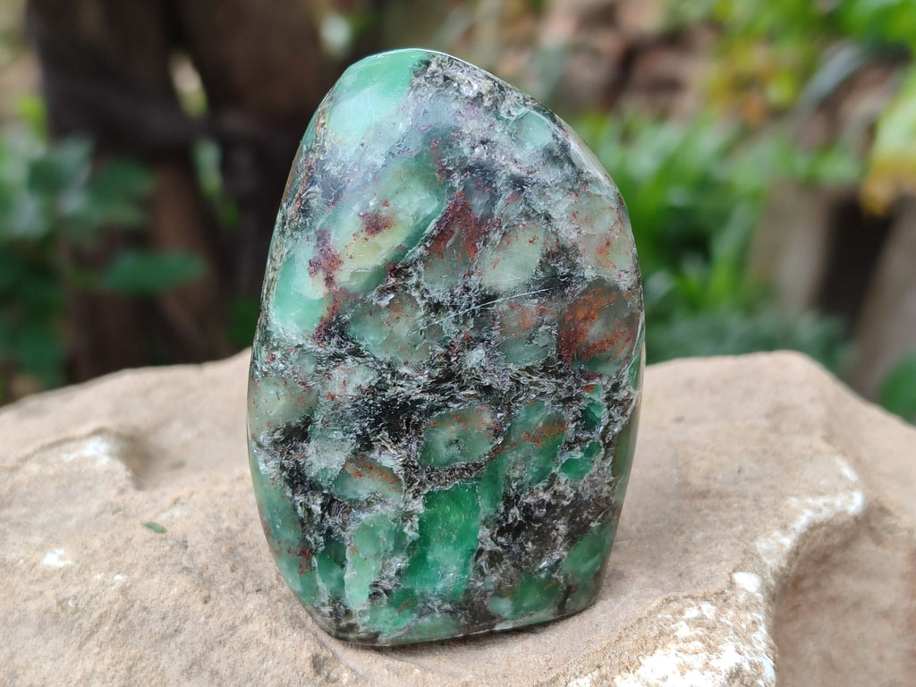 Polished Emerald Mica In Matrix Standing Free Forms x 6 From Mutoko, Zimbabwe - Toprock Gemstones and Minerals 