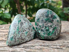 Polished Emerald Mica In Matrix Standing Free Forms x 6 From Mutoko, Zimbabwe - Toprock Gemstones and Minerals 