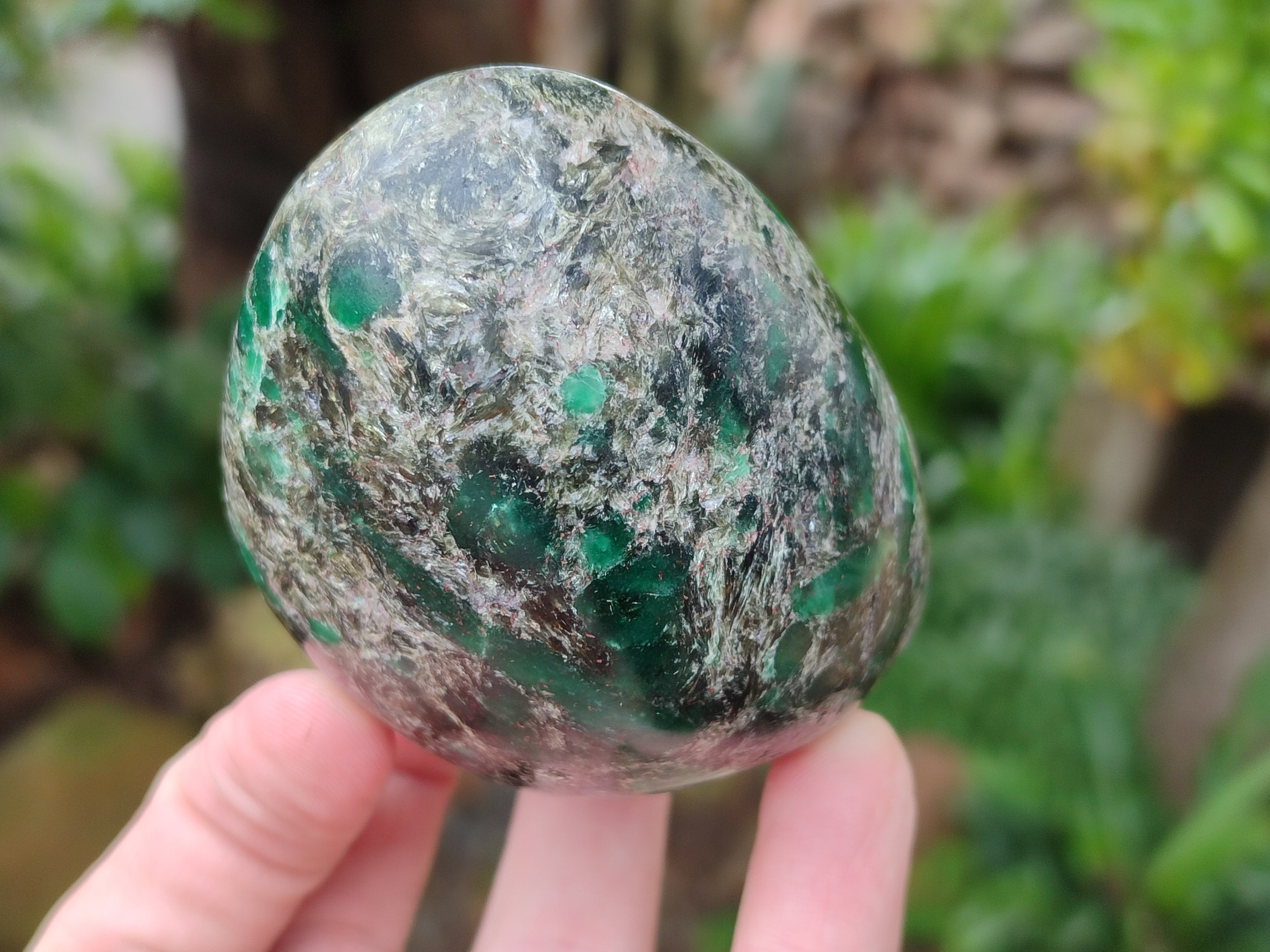Polished Emerald Mica In Matrix Standing Free Forms x 6 From Mutoko, Zimbabwe - Toprock Gemstones and Minerals 