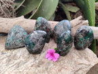 Polished Emerald Mica In Matrix Standing Free Forms x 6 From Mutoko, Zimbabwe - Toprock Gemstones and Minerals 