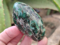 Polished Emerald Mica In Matrix Standing Free Forms x 6 From Mutoko, Zimbabwe
