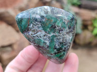 Polished Emerald Mica In Matrix Standing Free Forms x 6 From Mutoko, Zimbabwe