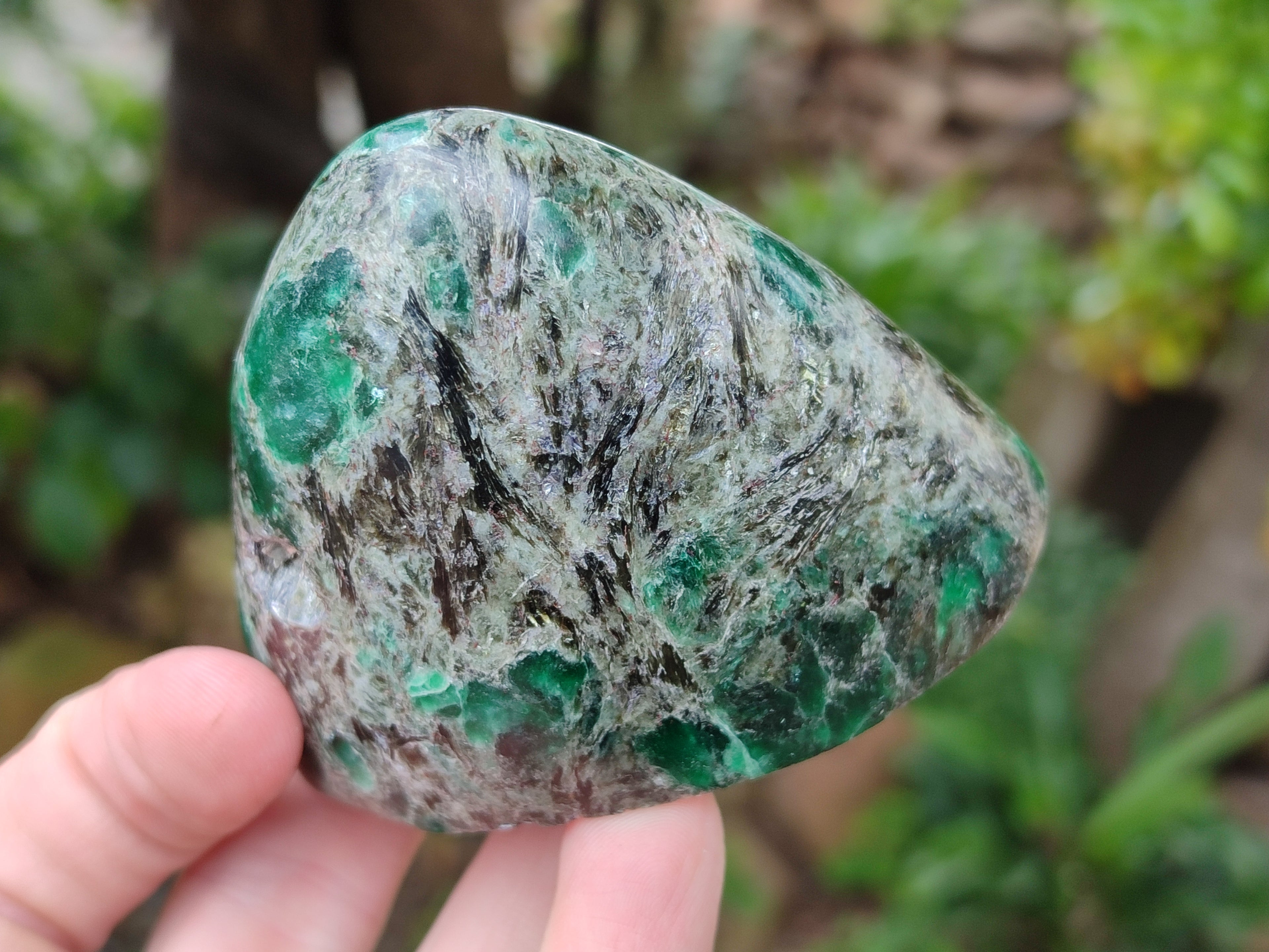 Polished Emerald Mica In Matrix Standing Free Forms x 6 From Mutoko, Zimbabwe - Toprock Gemstones and Minerals 