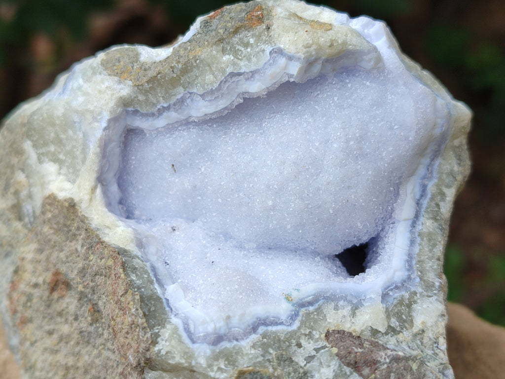 Natural Blue Lace Agate Geode Specimens x 3 From Nsanje, Malawi - Toprock Gemstones and Minerals 