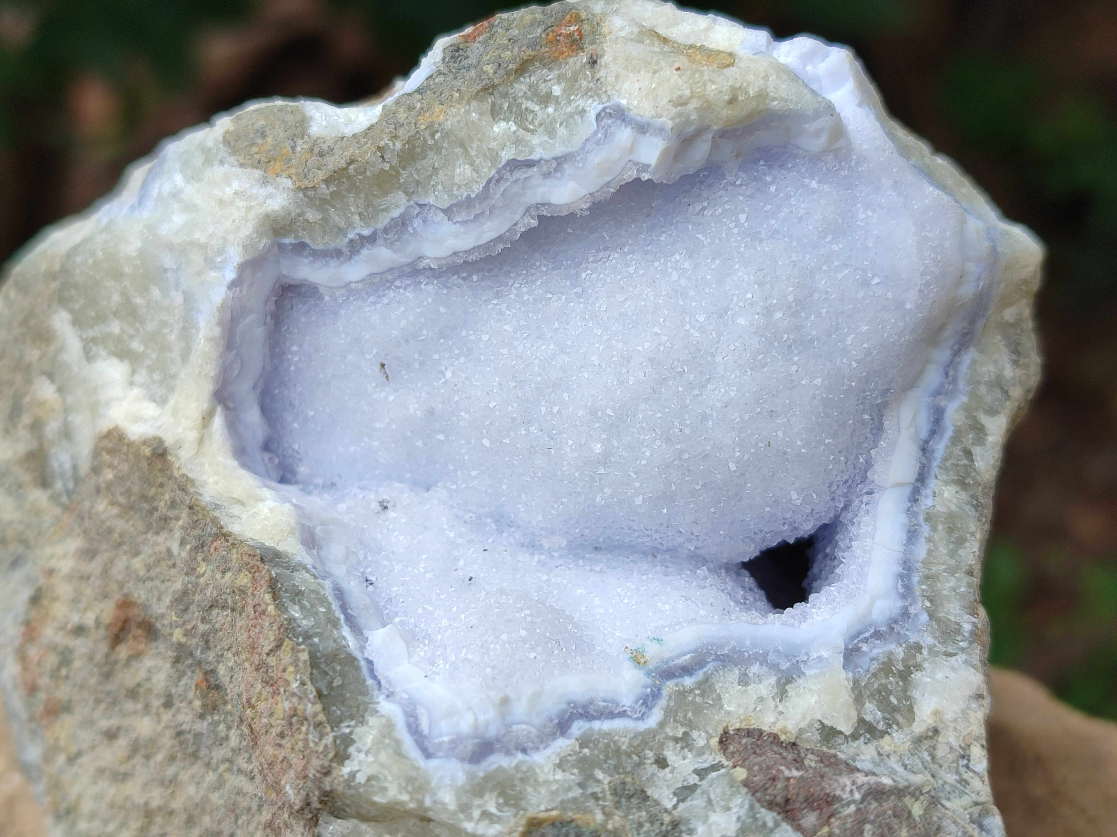 Natural Blue Lace Agate Geode Specimens x 3 From Nsanje, Malawi - Toprock Gemstones and Minerals 