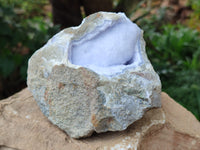Natural Blue Lace Agate Geode Specimens x 3 From Nsanje, Malawi