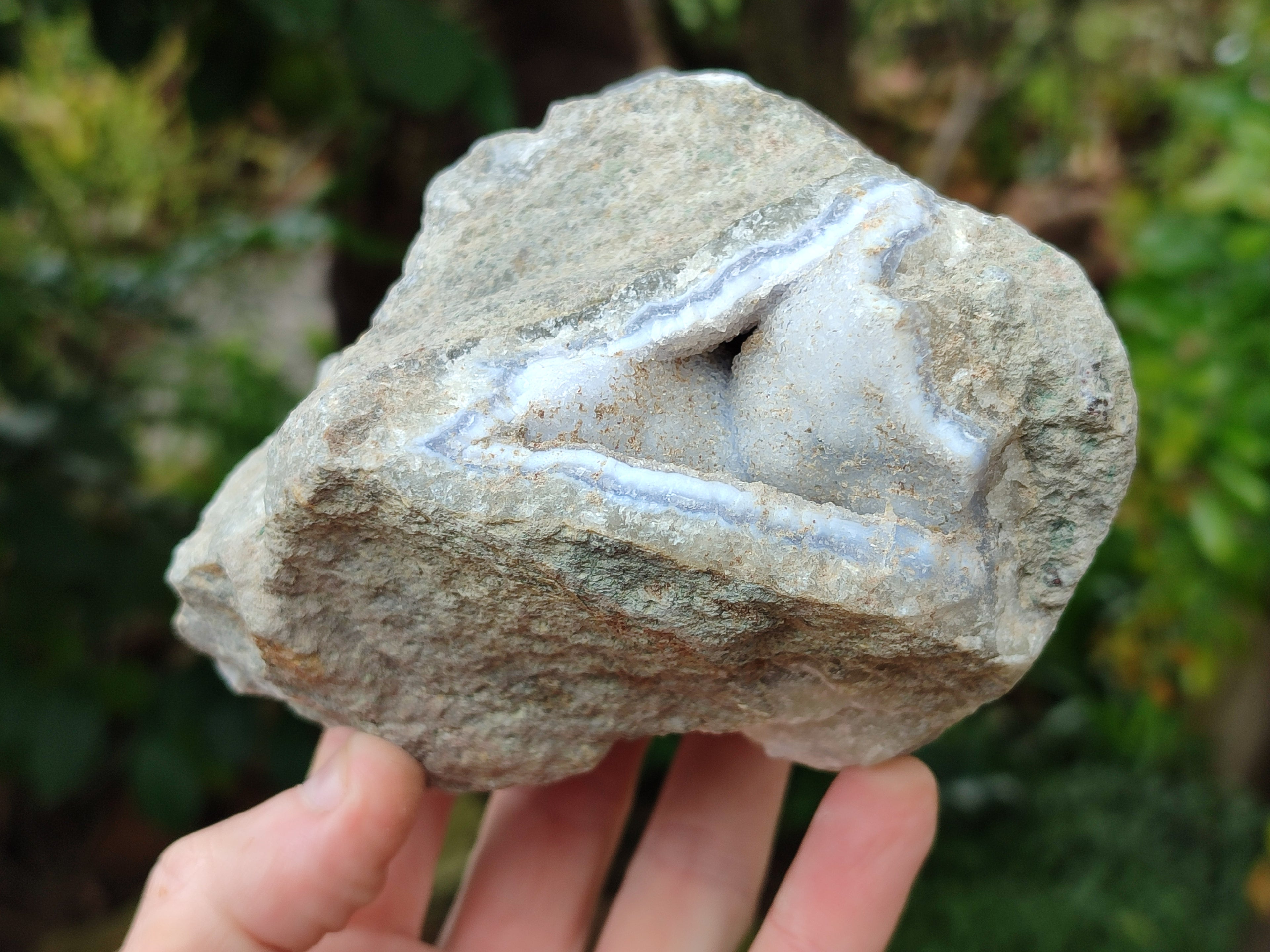 Natural Blue Lace Agate Geode Specimens x 3 From Nsanje, Malawi - Toprock Gemstones and Minerals 