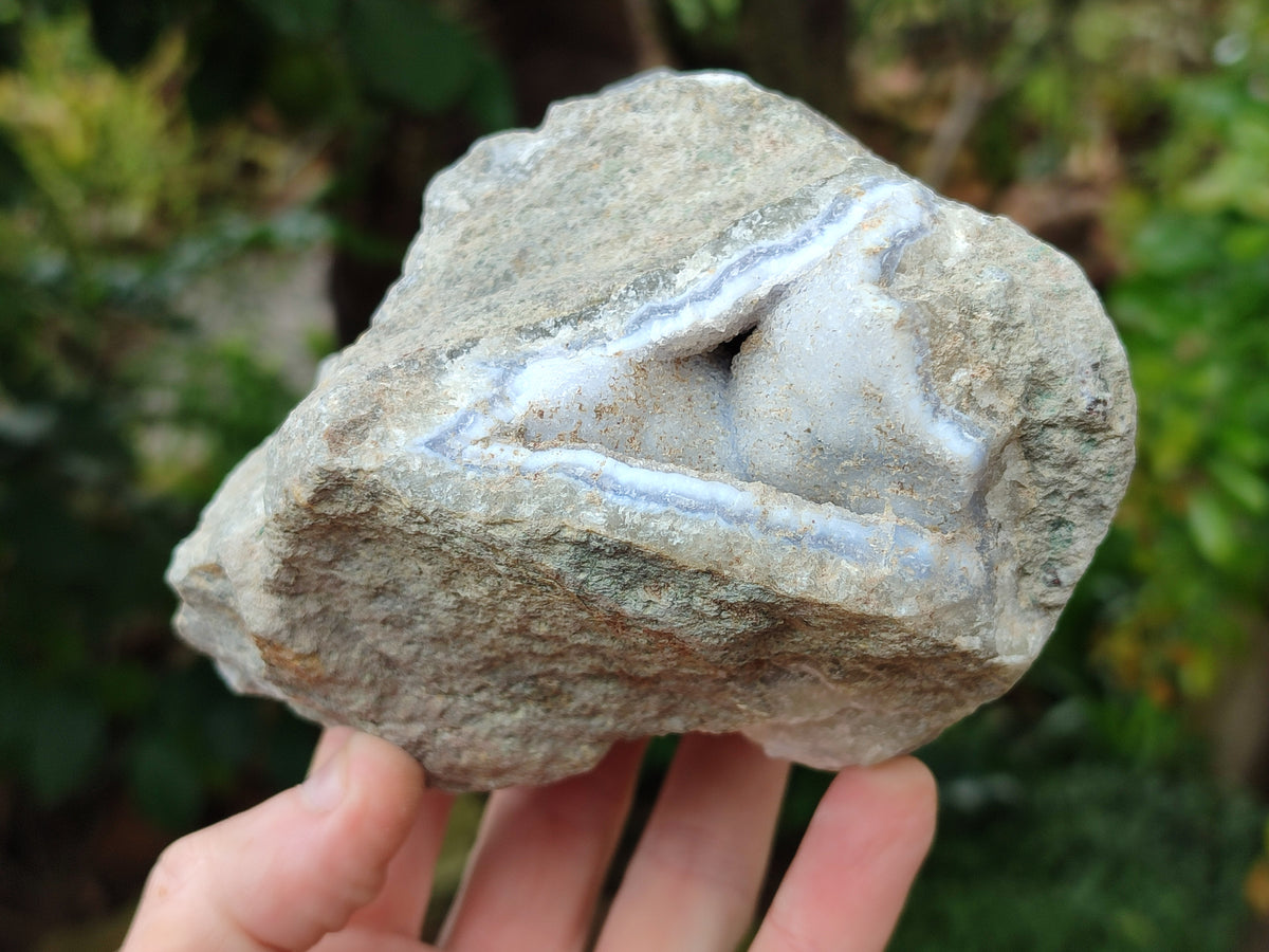 Natural Blue Lace Agate Geode Specimens x 3 From Nsanje, Malawi - Toprock Gemstones and Minerals 