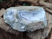 Natural Blue Lace Agate Geode Specimens x 3 From Nsanje, Malawi