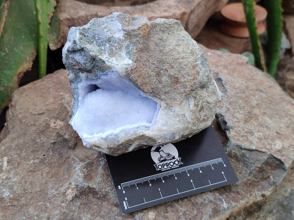 Natural Blue Lace Agate Geode Specimens x 3 From Nsanje, Malawi - Toprock Gemstones and Minerals 