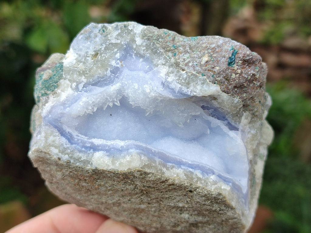 Natural Blue Lace Agate Geode Specimens x 3 From Nsanje, Malawi - Toprock Gemstones and Minerals 