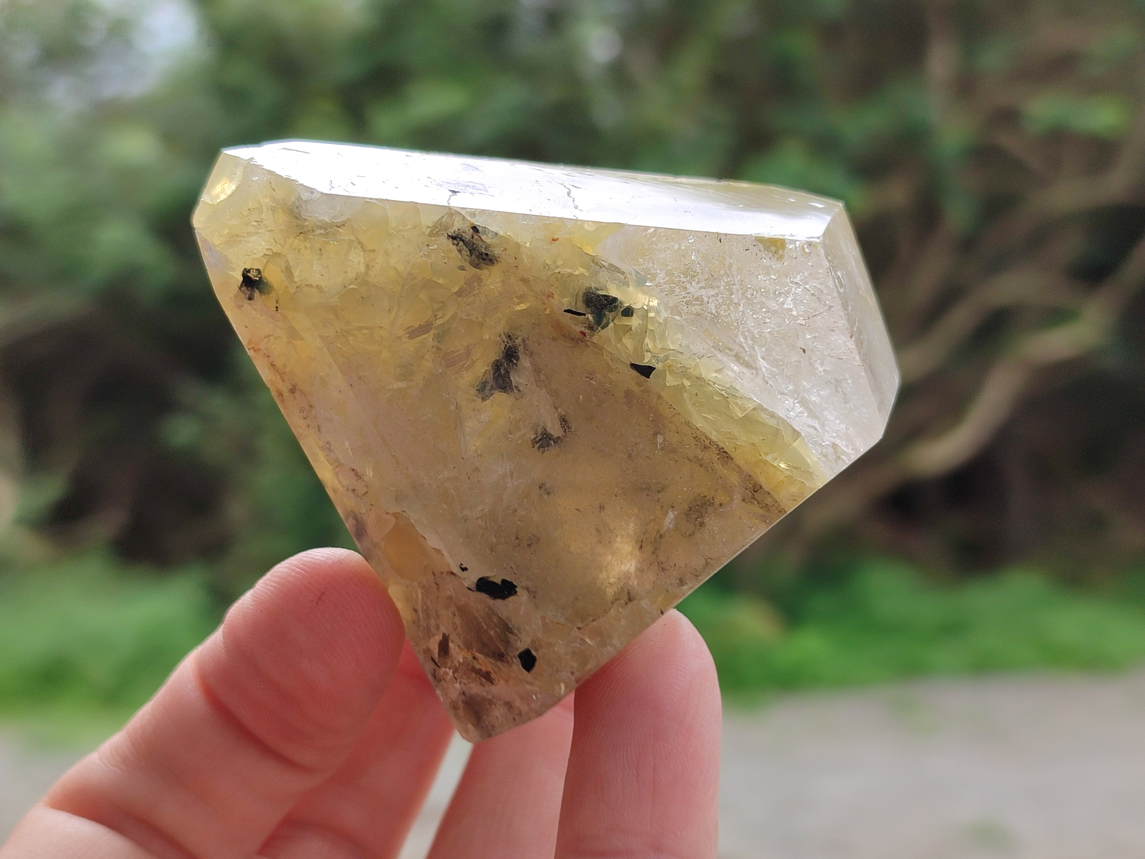 Polished Quartz Crystal Points with Various Inclusions x 6 From Madagascar - Toprock Gemstones and Minerals 