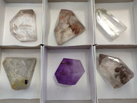 Polished Quartz Crystal Points with Various Inclusions x 6 From Madagascar