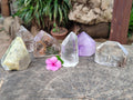 Polished Quartz Crystal Points with Various Inclusions x 6 From Madagascar - Toprock Gemstones and Minerals 