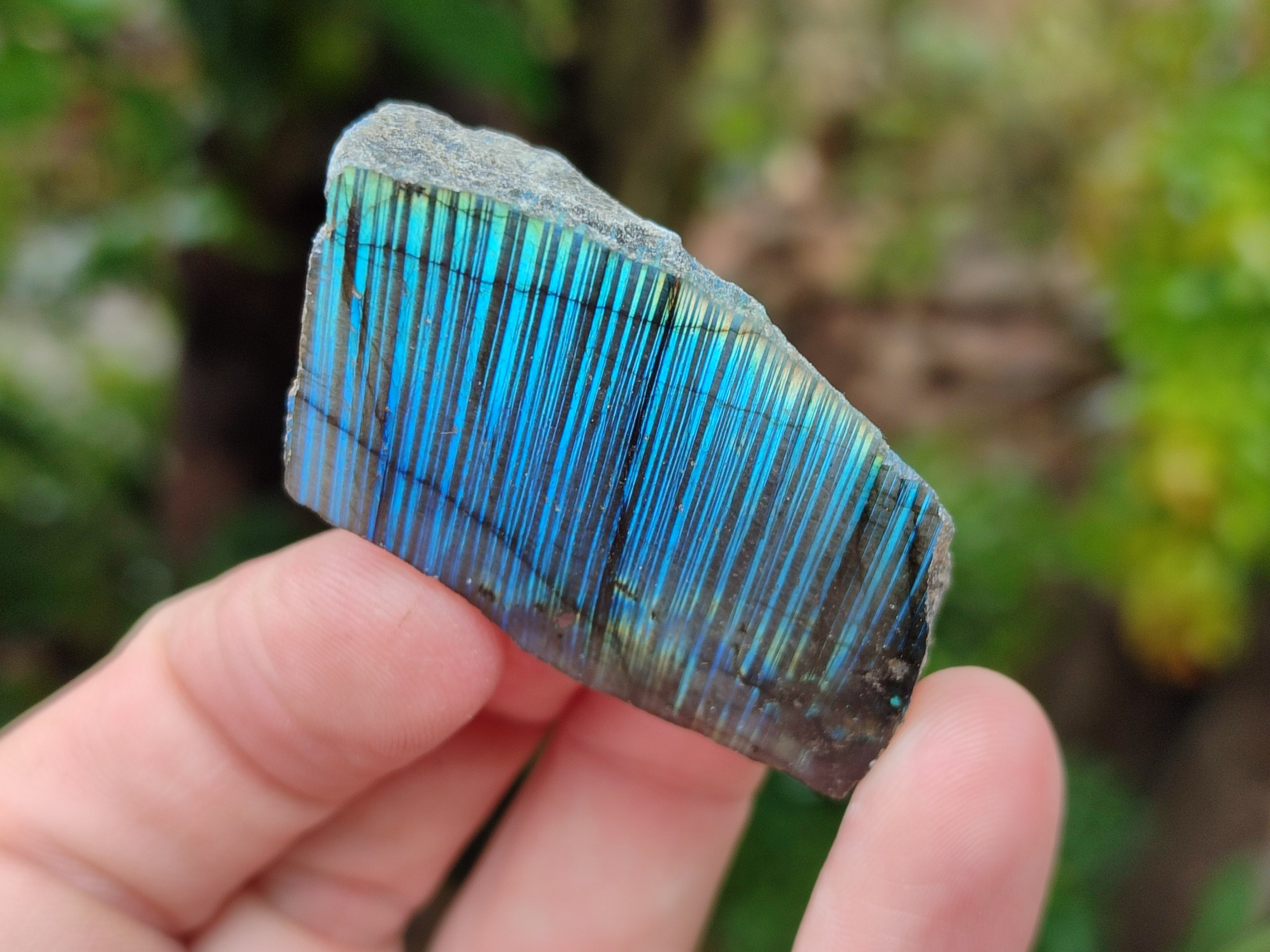 Polished On One Side Labradorite Plates x 35 From Tulear, Madagascar - Toprock Gemstones and Minerals 