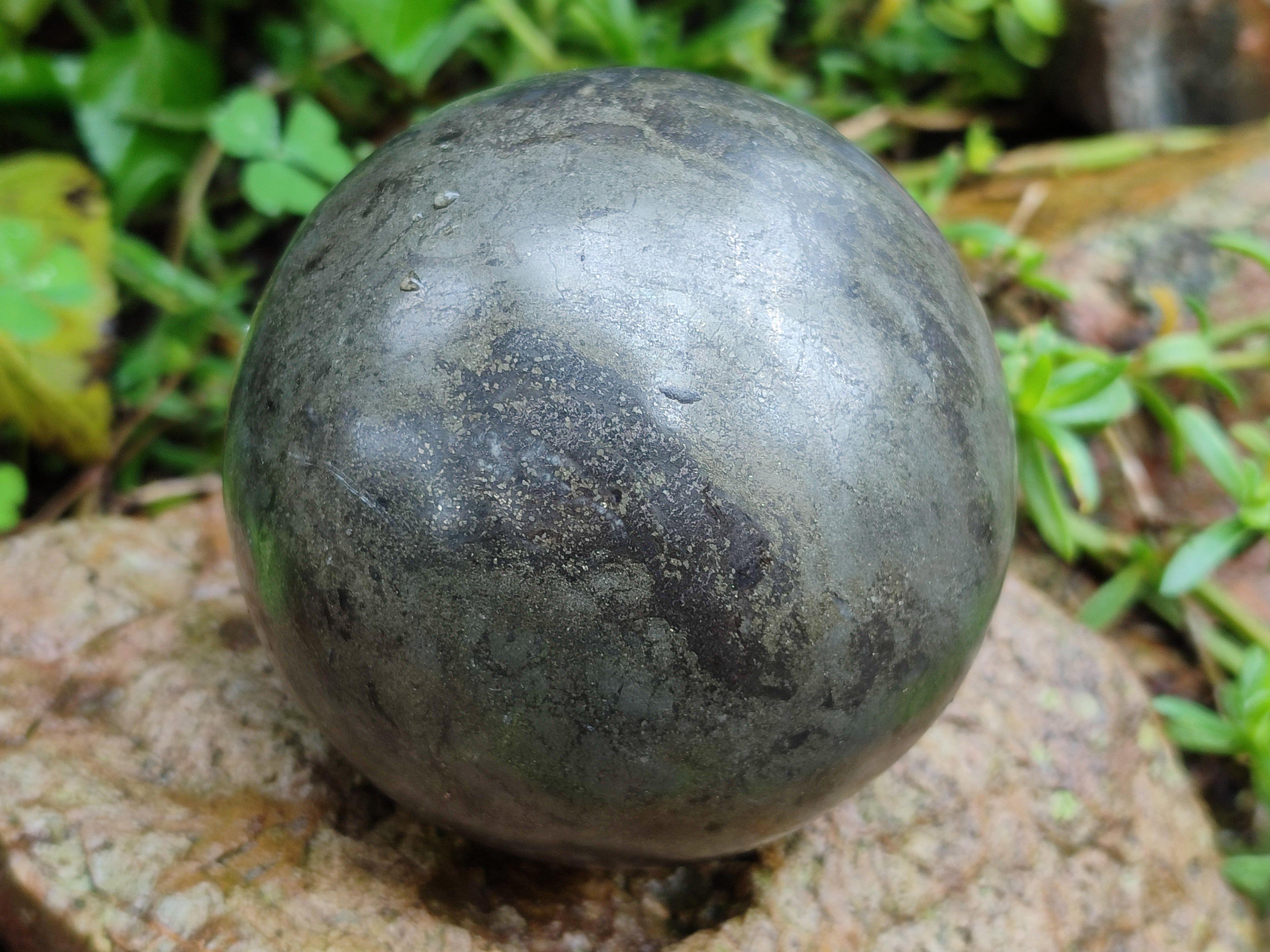 Polished Rare Pharaoh Stone Pyrite in Basalt Sphere x 1 Iron Duke Mine, Zimbabwe - Toprock Gemstones and Minerals 
