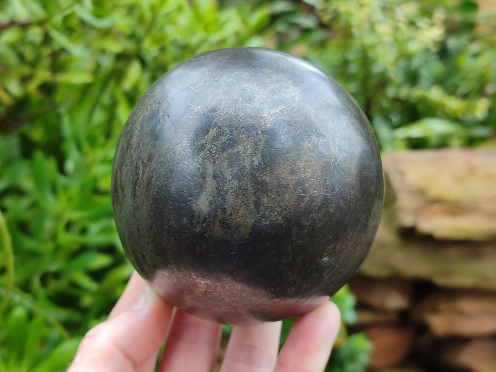 Polished Rare Pharaoh Stone Pyrite in Basalt Sphere x 1 Iron Duke Mine, Zimbabwe - Toprock Gemstones and Minerals 