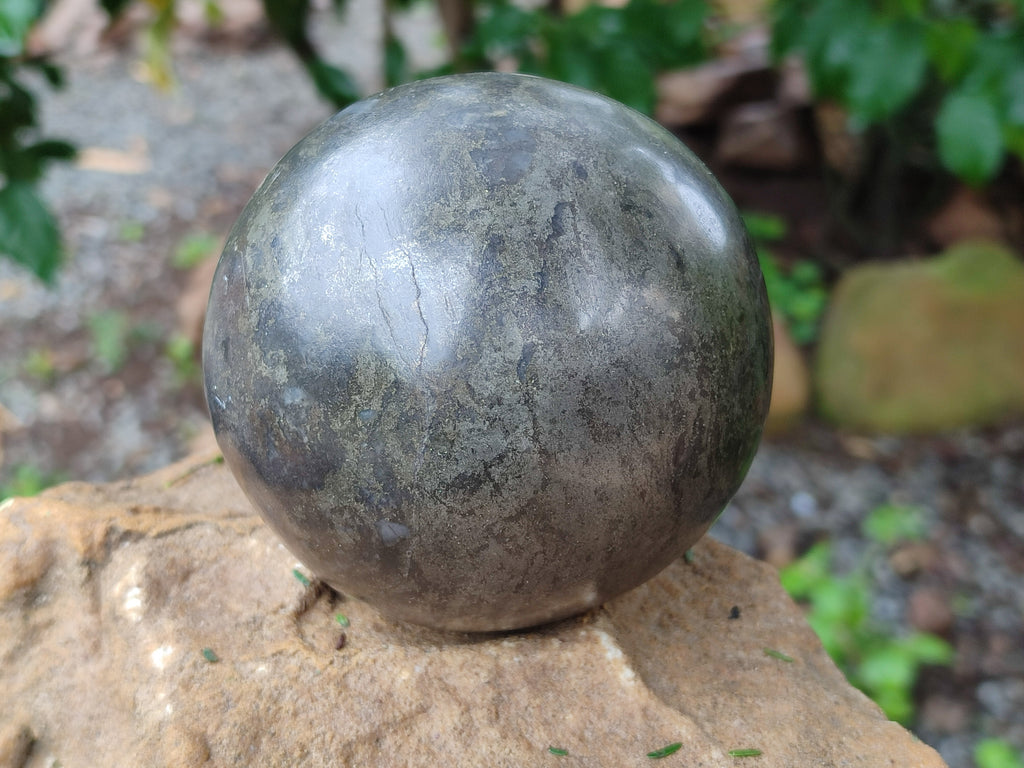 Polished Rare Pharaoh Stone Pyrite in Basalt Sphere x 1 Iron Duke Mine, Zimbabwe - Toprock Gemstones and Minerals 
