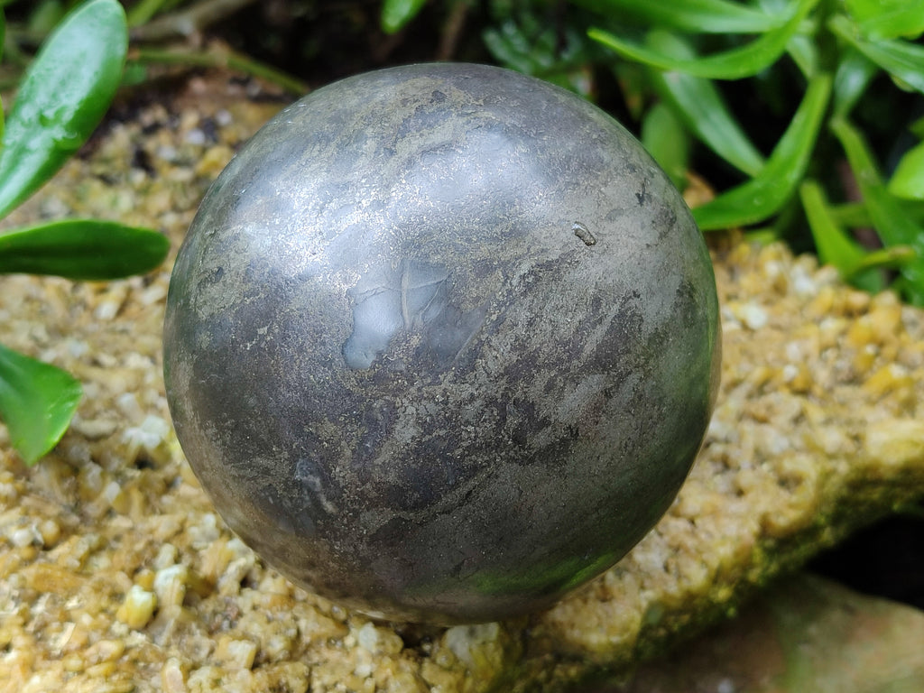 Polished Rare Pharaoh Stone Pyrite in Basalt Sphere x 1 Iron Duke Mine, Zimbabwe - Toprock Gemstones and Minerals 
