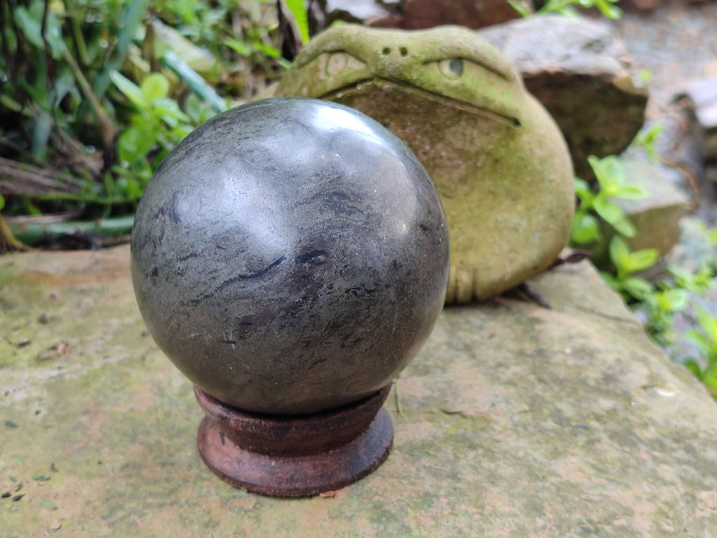 Polished Rare Pharaoh Stone Pyrite in Basalt Sphere x 1 Iron Duke Mine, Zimbabwe - Toprock Gemstones and Minerals 