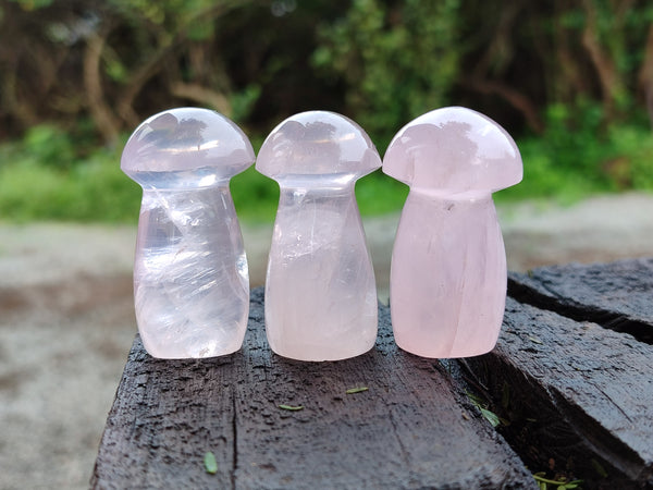 Polished Rose Quartz Mushrooms x 20 From Ambatondrazaka, Madagascar