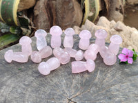 Polished Rose Quartz Mushrooms x 20 From Ambatondrazaka, Madagascar