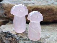 Polished Rose Quartz Mushrooms x 20 From Ambatondrazaka, Madagascar